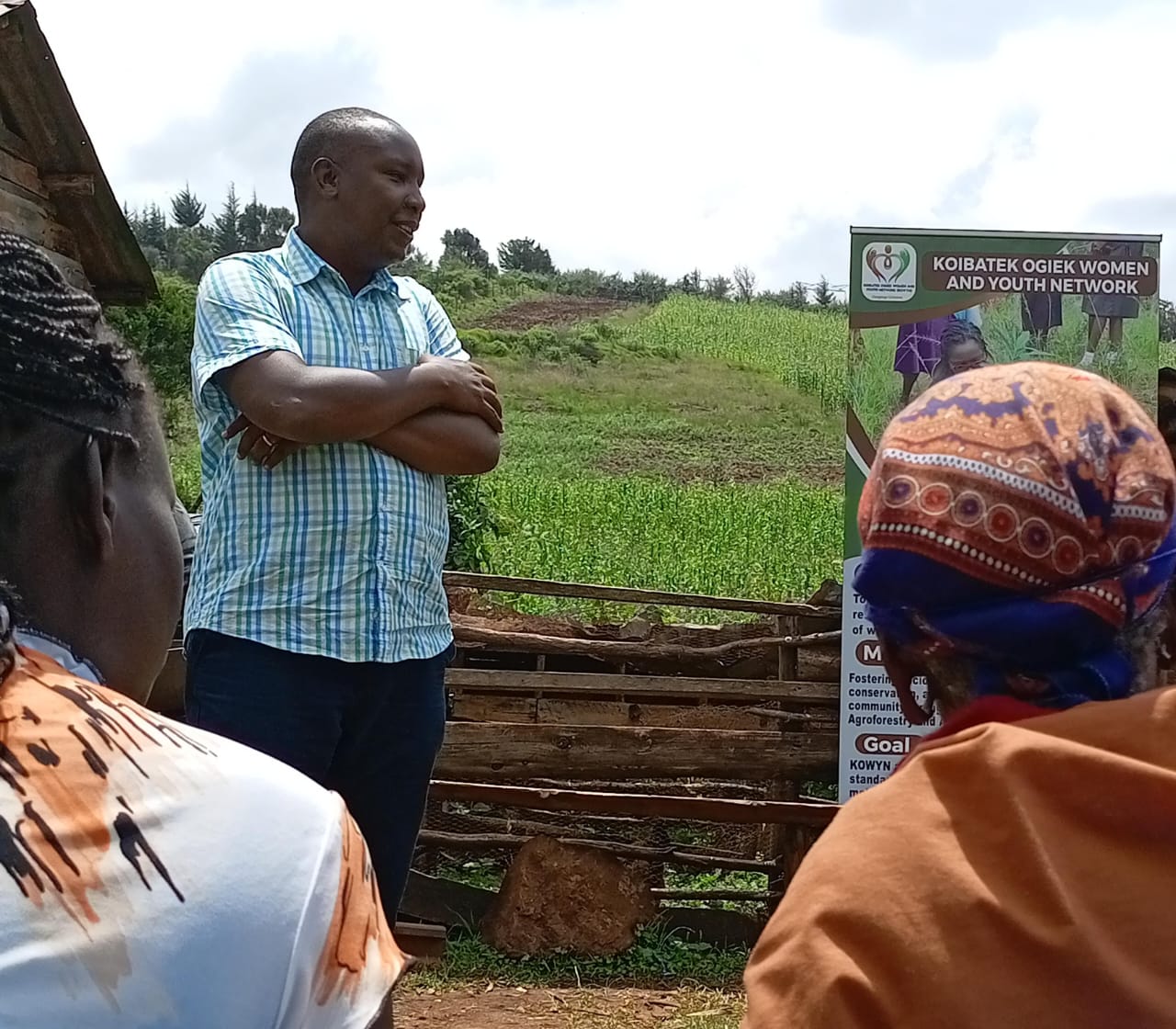 Hosea training Ogiek women on Agroecology
