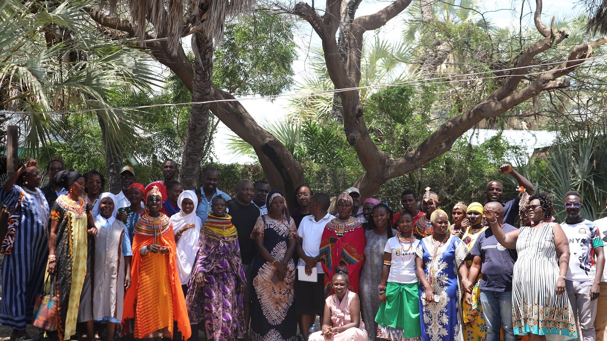Group picture of Samburu Women Trust partners and local community members.